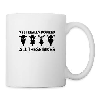 Oui, j'ai vraiment besoin de toutes ces motos - Mug blanc - blanc - Droite