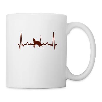 Cat Heartbeat | Katzen Herzschlag - Tasse - Weiß - Rechts
