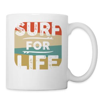 Surfing surfer surfboard surf for life - Mug - white - Right