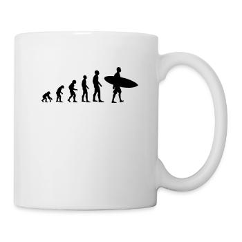 Surfer Evolution des Menschen Surfen Surfbrett - Tasse - Weiß - Rechts