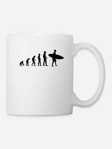 Surf évolution de l’homme Surf Planche de surf - Mug blanc - blanc