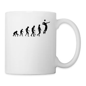 Faustball Athlet Evolution Fistball Faustballerin - Tasse - Weiß - Rechts