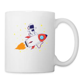 Astronaut on rocket - Mug - white - Right