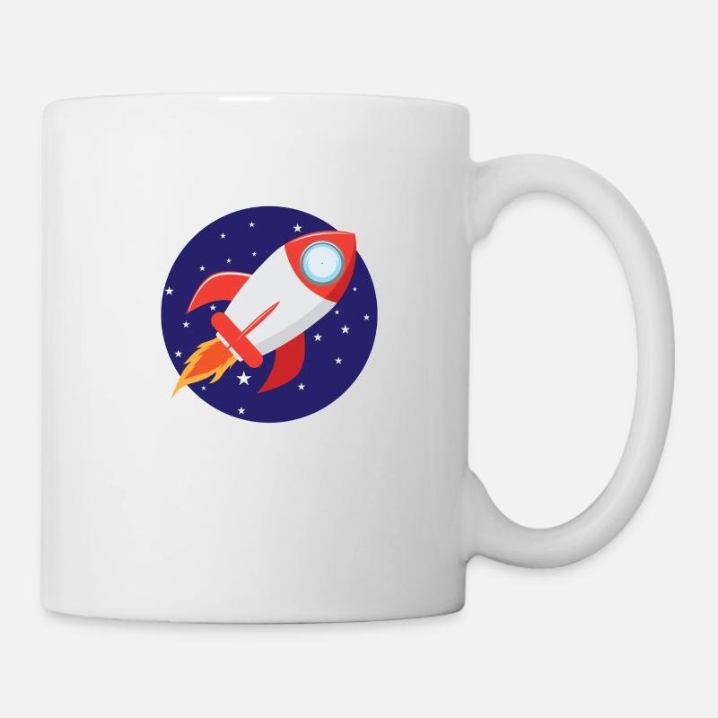Rakete mit Sternen - Tasse - Weiß