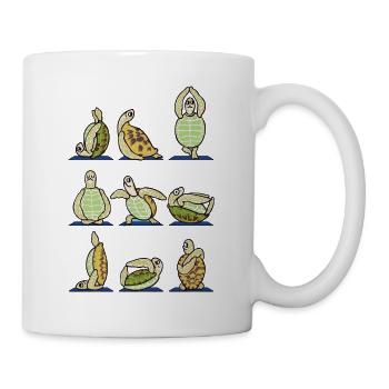 Yoga meditation turtles t-shirt - Mug - white - Right
