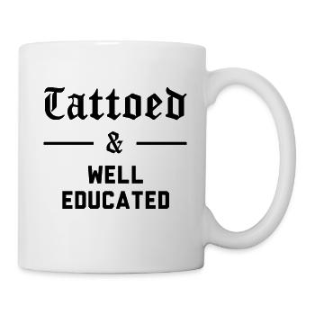 Tattoos addict, Tattooed and Well Educated, Tattoo - Mug - white - Right