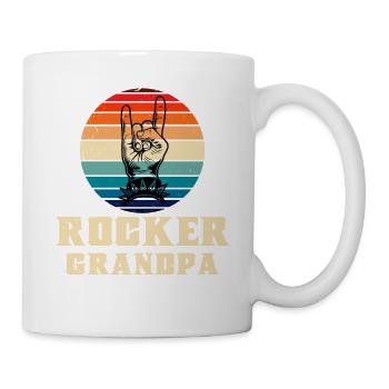 Rocker Grandpa rock music fan festival musician - Mug - white - Right