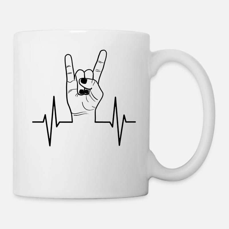 Signe de la main de la main de pouls - Mug blanc - blanc