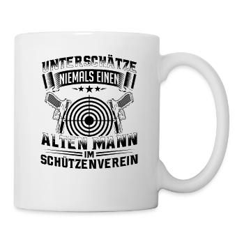 Schießstand Schützenverein Jäger Herren Geschenk - Tasse - Weiß - Rechts