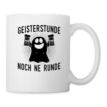 Geist Geisterstunde Noch Ne Runde Halloween Motiv - Tasse - Weiß - Rechts