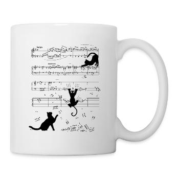 Chat instrument de musique chat chaton clef - Mug blanc - blanc - Droite