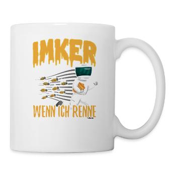 Imker - wenn ich renne Spruch Honig Bienen Imkerei - Tasse - Weiß - Rechts