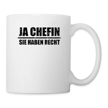 Ja Chefin Sie haben Recht Geschenk für Ehemann - Tasse - Weiß - Rechts