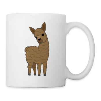Lama Alpaka Niedlich Geschenk Frauen Männer Kinder - Tasse - Weiß - Rechts