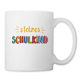 Stolzes Schulkind 2021 Geschenk Einschulung Schule - Tasse - Weiß - Rechts