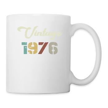 Geboren 1976 Geburtstagsgeschenk Vintage 1976 - Tasse - Weiß - Rechts