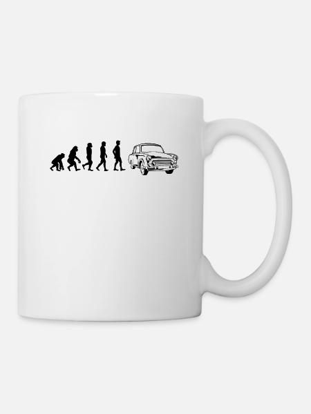 Trabi DDR Ossi Evolution Ostdeutschland Kfz - Tasse - Weiß