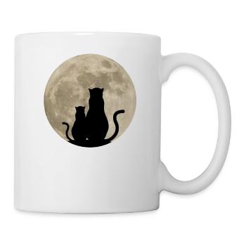Chats lune cadeau drôle femmes hommes enfants - Mug blanc - blanc - Droite