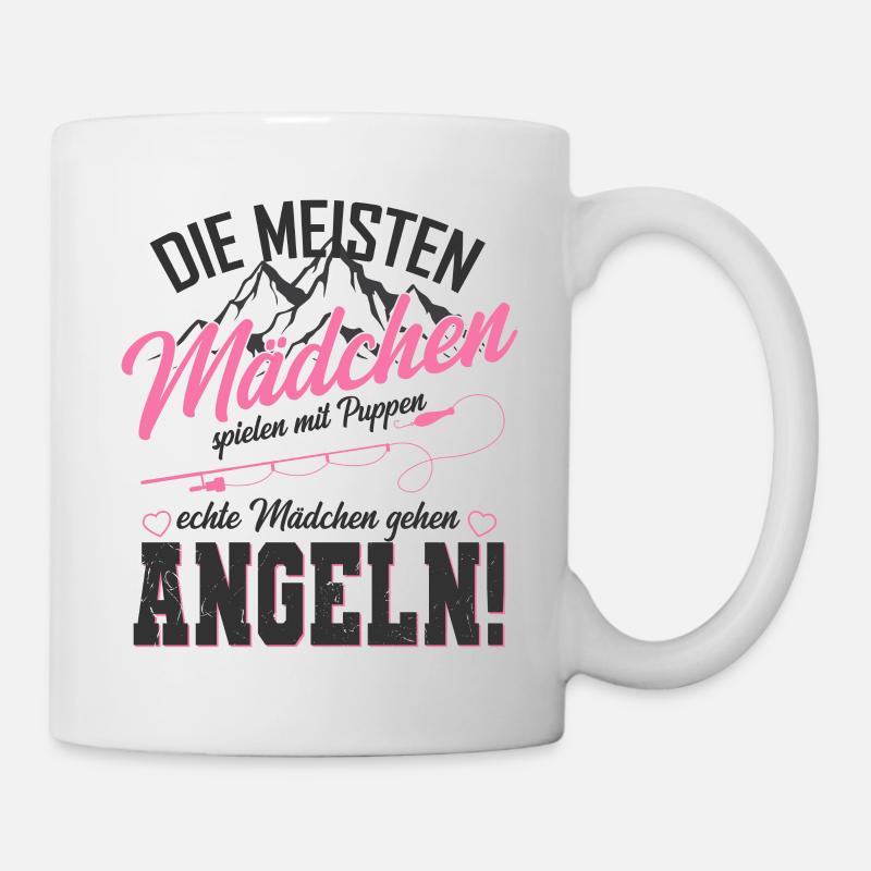 Angeln Mädchen - Tasse - Weiß