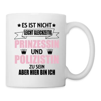 Polizistin Frau Polizei lustiger Spruch Geschenk - Tasse - Weiß - Rechts