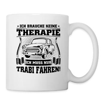 Trabi Pappe Ossi DDR Ostdeutschland Kult Therapie - Tasse - Weiß - Rechts