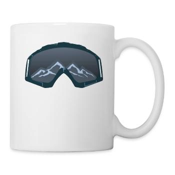 Skibrille Skifahrer Berge Schnee Wintersport - Tasse - Weiß - Rechts