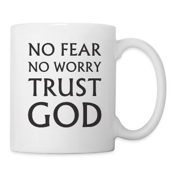Pas de peur, pas de souci, fais confiance à Dieu - Mug blanc - blanc - Droite