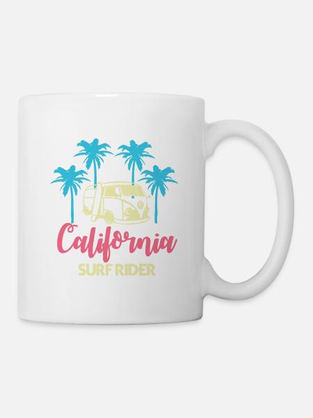 California USA Amerika West Coast Beach Surf Rider - Tasse - Weiß