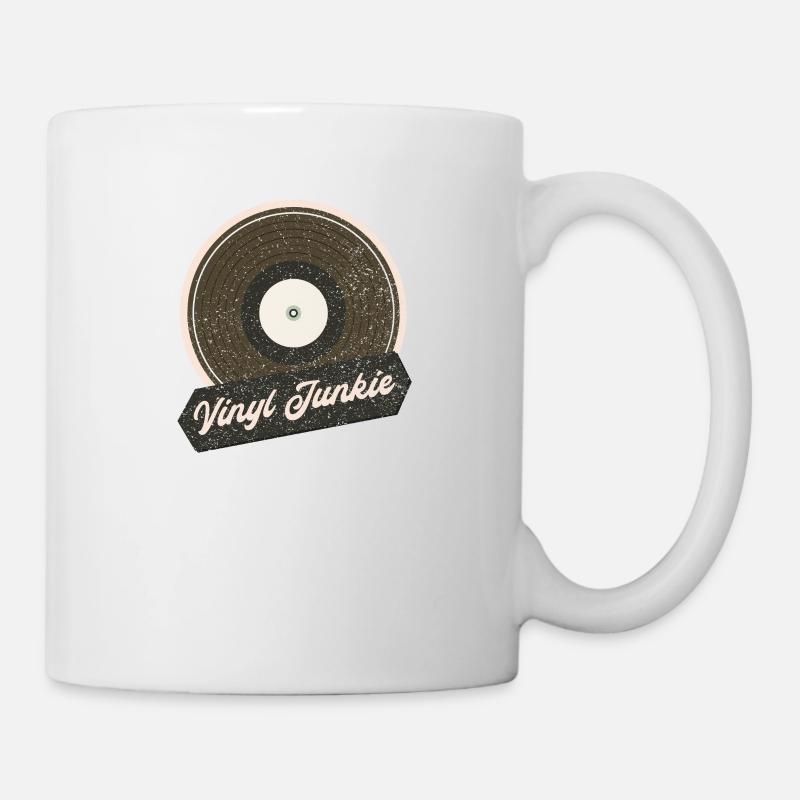 Vinyl Junkie - Tasse - Weiß
