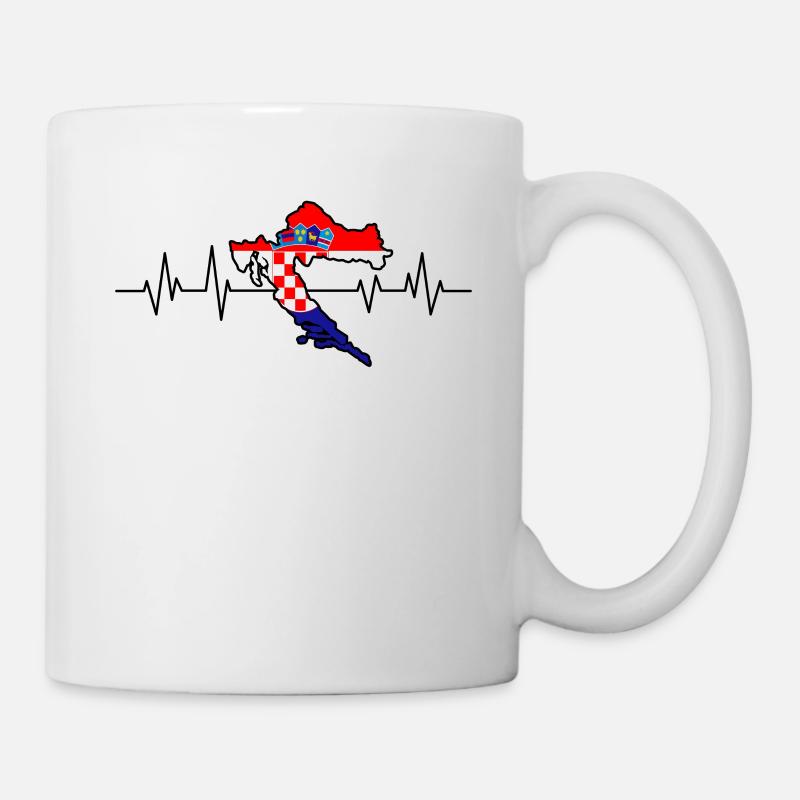 Kroatien Herzschlag - Tasse - Weiß