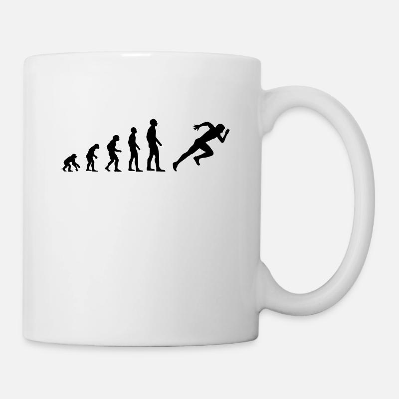 Laufen Evolution des Menschen Läufer Sprint - Tasse - Weiß