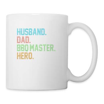 Husband Dad BBQ Master Hero Grilling Dad Dad - Mug - white - Right