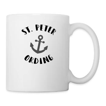 Sankt Peter-Ording Design Nordsee Moin Anker Urlau - Tasse - Weiß - Rechts