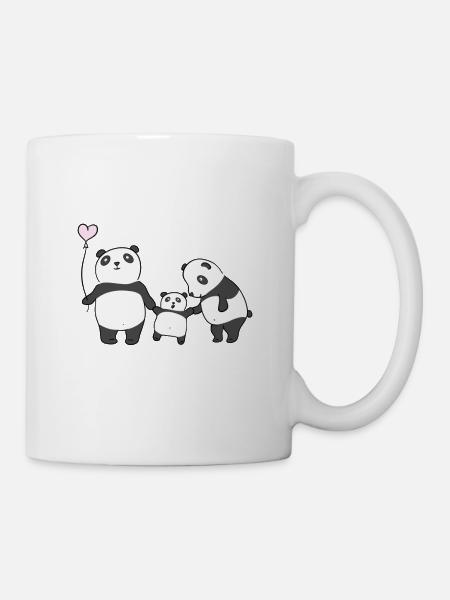 Famille de panda Promenade - Mug blanc - blanc