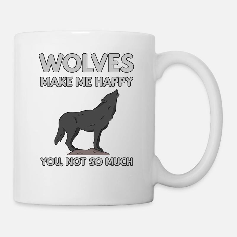 Les loups me rendent heureux loup - Mug blanc - blanc