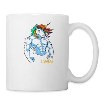 I Sweat Glitter - musculation licorne - Mug blanc - blanc - Droite