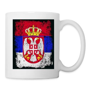 Serbie Serbie Srbija Србија drapeau aux armoiries - Mug blanc - blanc - Droite