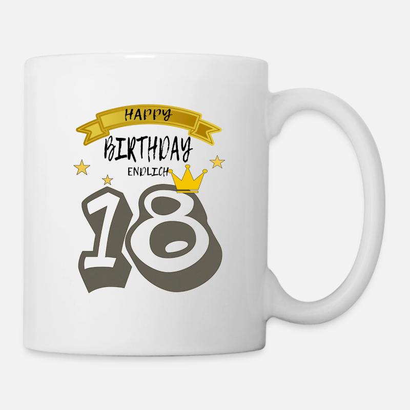 Endlich 18 Geburtstag - Tasse - Weiß