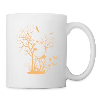 Cadeau d'amant de nature de forêt de cerf d'oiseau - Mug blanc - blanc - Droite