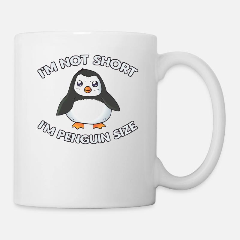 Je ne suis pas court Pingouin Taille Pingouin Petit Mignon - Mug blanc - blanc