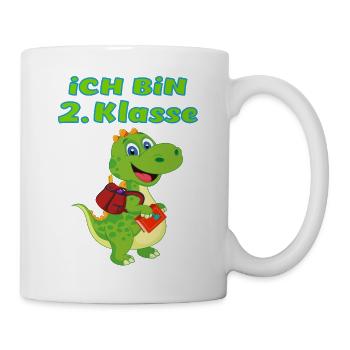 Schulbeginn und endlich in der 2.Klasse der Schule - Tasse - Weiß - Rechts