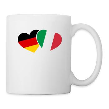 Italien und Deutschland Herz Urlaub Reise - Tasse - Weiß - Rechts