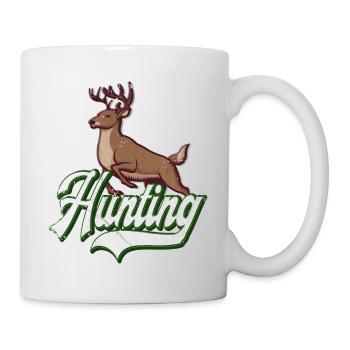 Chasse chasseur cerf cerf cadeau de chasse chien de chasse - Mug blanc - blanc - Droite