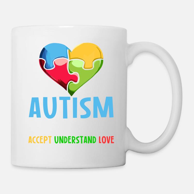Sensibilisation à l'autisme Accepter comprendre l'amour - Mug blanc - blanc