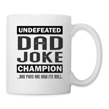 Champion de la blague de papa invaincu - Mug blanc - blanc - Droite