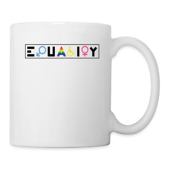 Equality Regenbogen Retro Gay Lesbian Pride LGBT P - Tasse - Weiß - Rechts