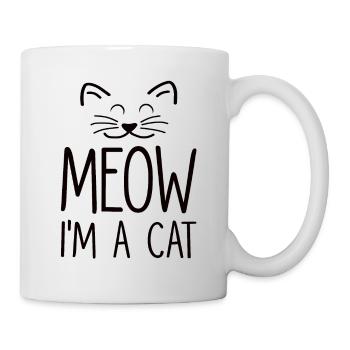 Chat chat visage chat dame chat cadeau - Mug blanc - blanc - Droite