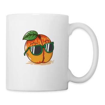Peach (apricot) with sunglasses - Mug - white - Right