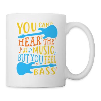 Zwei Bassgitarren - Bassist - Tasse - Weiß - Rechts