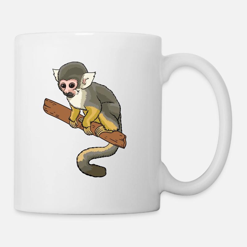 Totenkopfaffe Totenkopfäffchen Affe Primat - Tasse - Weiß